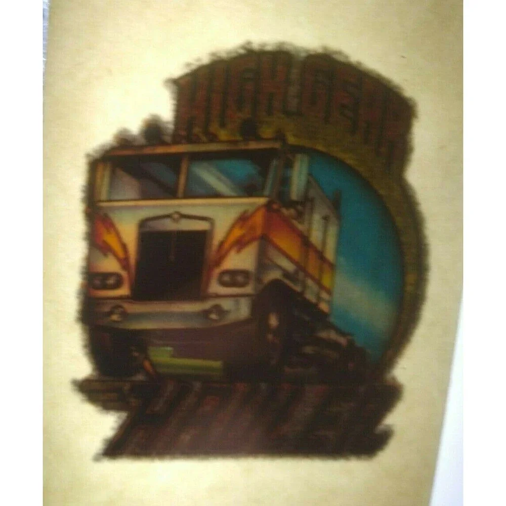 Big Rig Trucks Screamin Gleamin Glitter Iron-On Transfer Decal Donruss 1970s